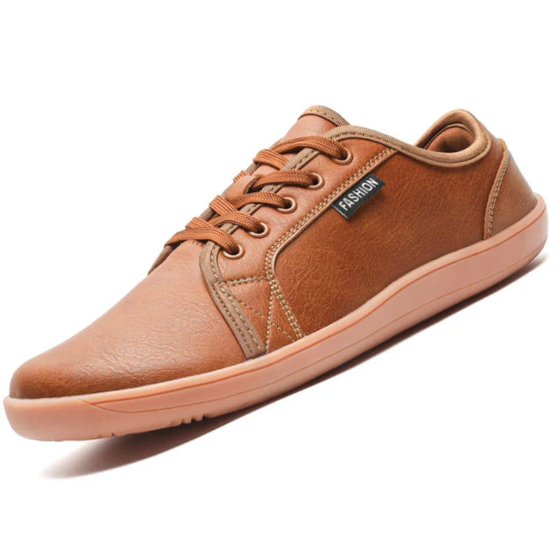 Men Shoes Wide Barefoot Shoes for Men Minimalist Split Leather Casual Shoes Breathable Comfortable White Shoes Walking Sneakers