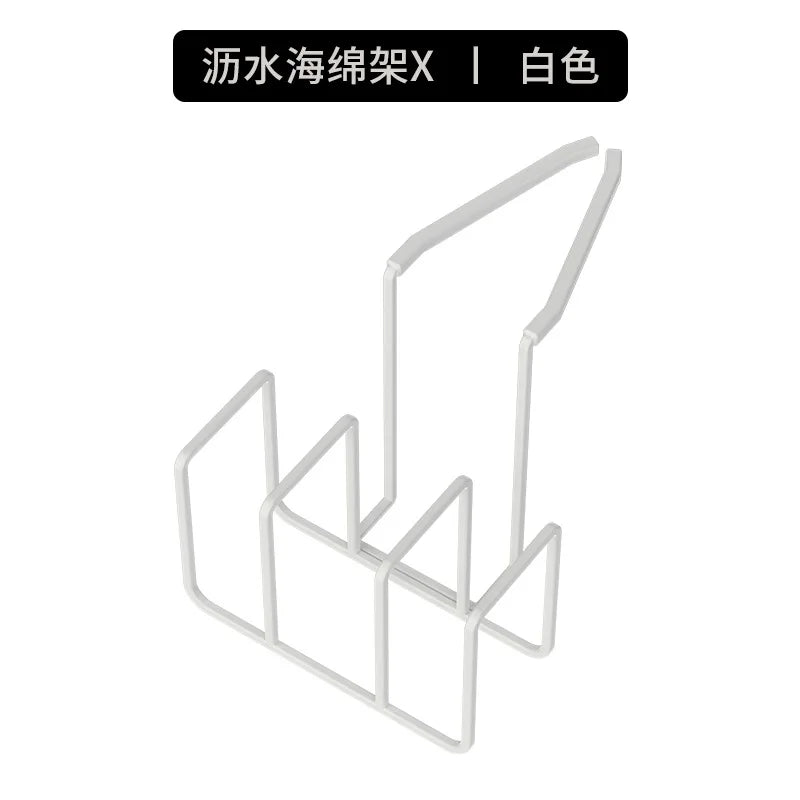 Kitchen Faucet, Sink, Storage Rack, Scouring Pad, Rag Rack, Multi-functional Sponge, Draining Rack