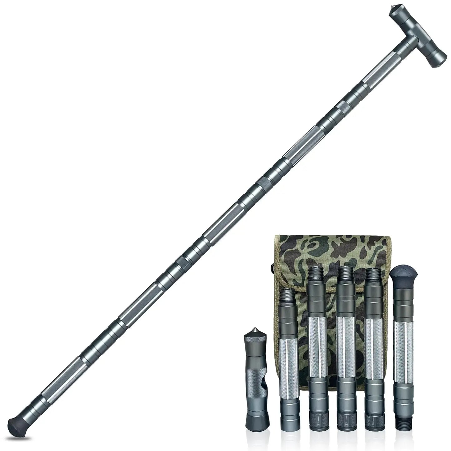 Multifunction Trekking Poles Mountaineering Collapsible Telescopic Sticks Lightweight Walking Hiking Stick Climbing Stick