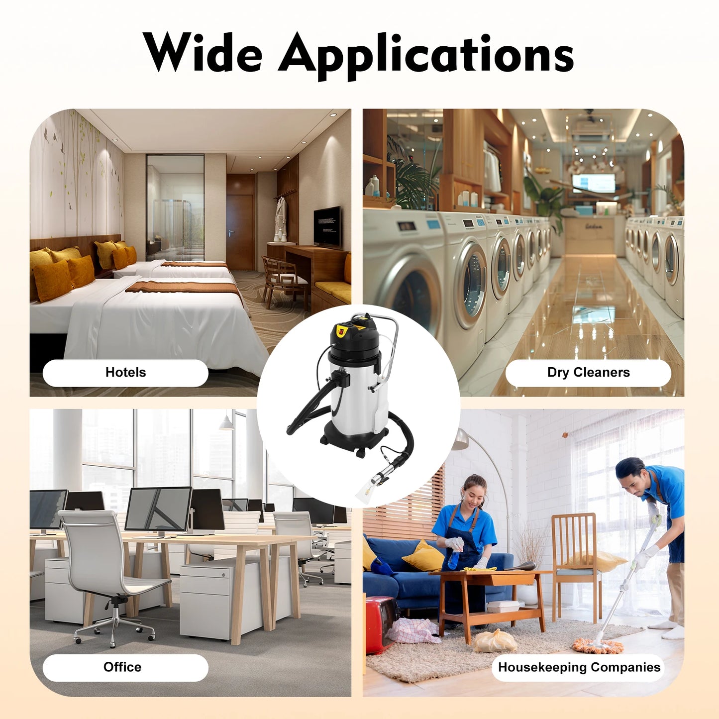 Carpet Cleaning Machine Carpet Washer Machine Professional Carpet Cleaner Wet Dry Vacuum Cleaner Mop 3 Heads, Water Sucker 110V