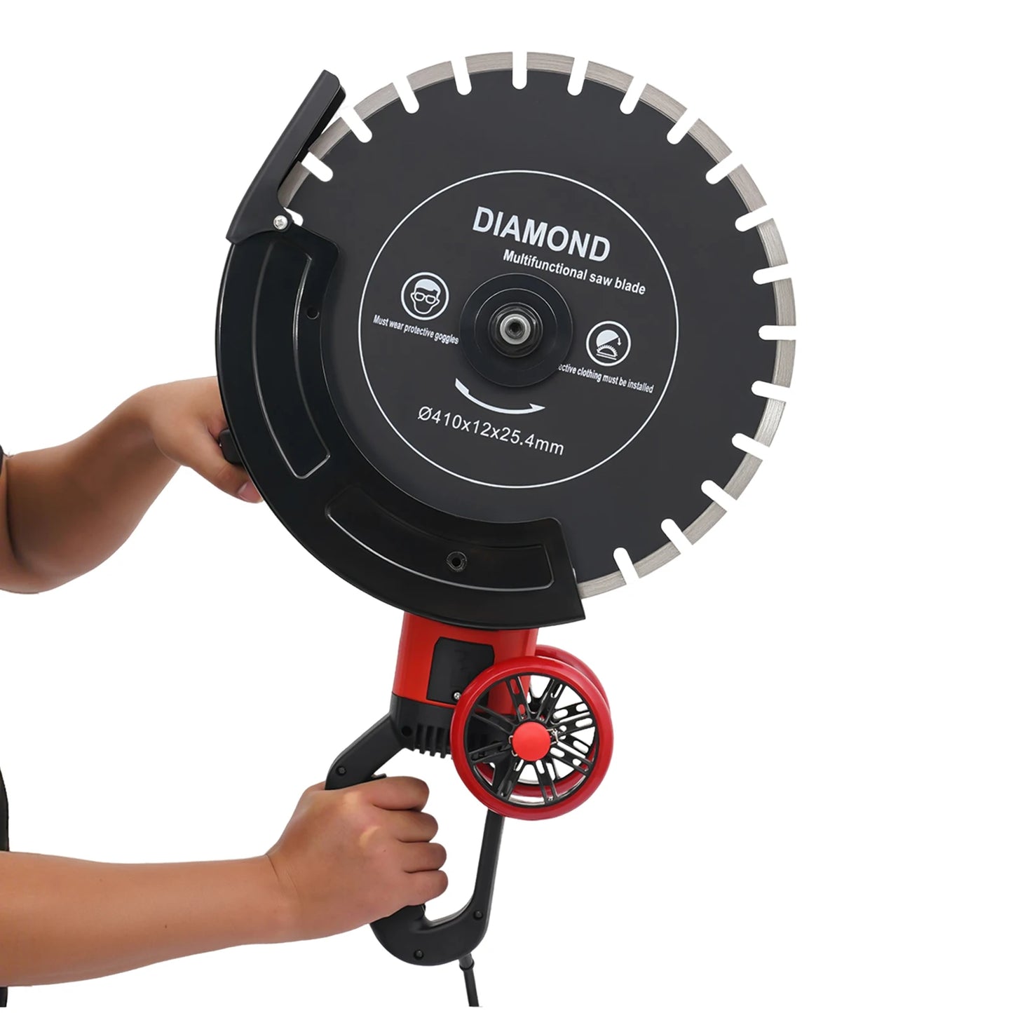 4000W Electric Concrete Saw, Concrete Cutter Saw, Circular Saw with 410mm Saw Blade and Rolling Pulley, for Concrete Stone Brick