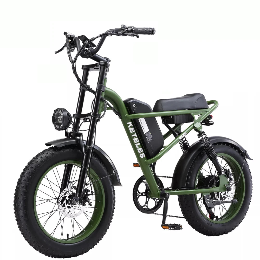 Keteles K880 20'' Electric motorcycle, 1000W/2000W motor, 48V 17.5AH/23AH battery, 20*4.0 tires, hydraulic Disc brakes.