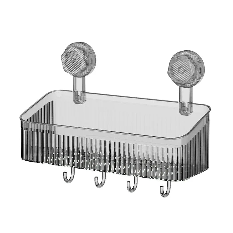 Bathroom Transparent Rack Shelf No Hole Required Multi-function Storage Organization Shelve Toiletries Suction Cup Storage Rack