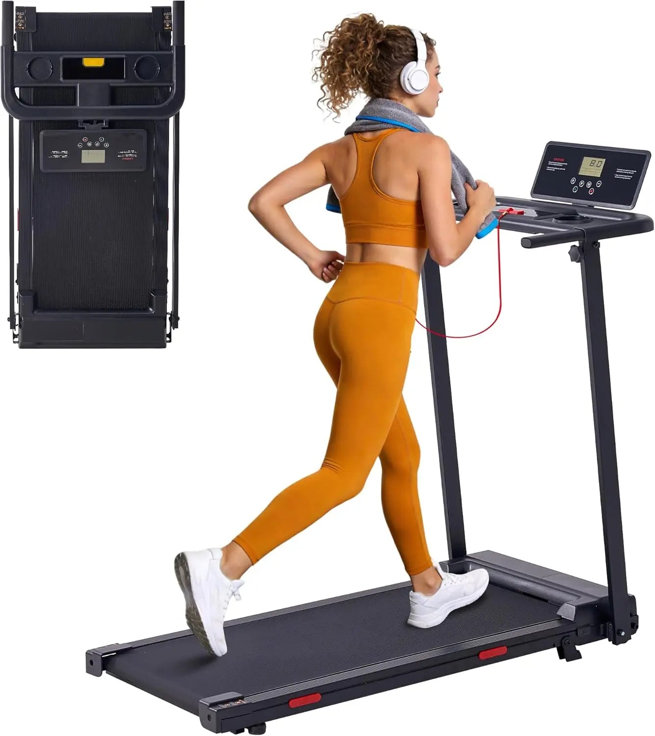 Walking Pad with Handle Bar and Incline, 3.0HP Under Desk Treadmill for Home Small Space, 0.6-7.6MPH