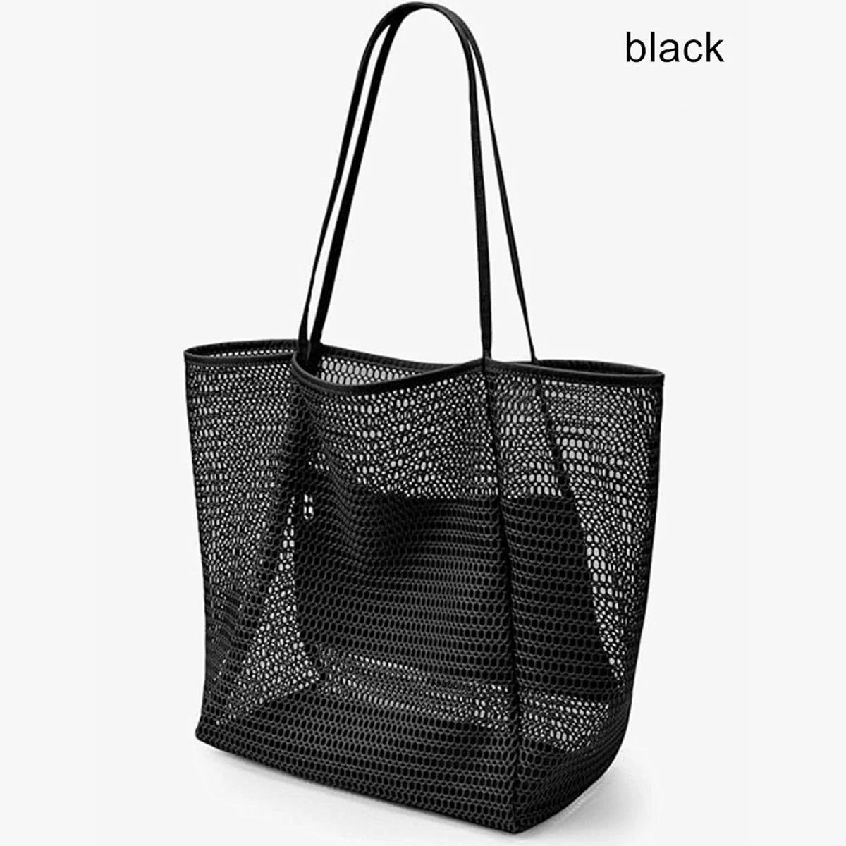 Mesh Beach Tote Womens Shoulder Handbag，Women's Portable Washing and Swimming Clothing Storage Bag