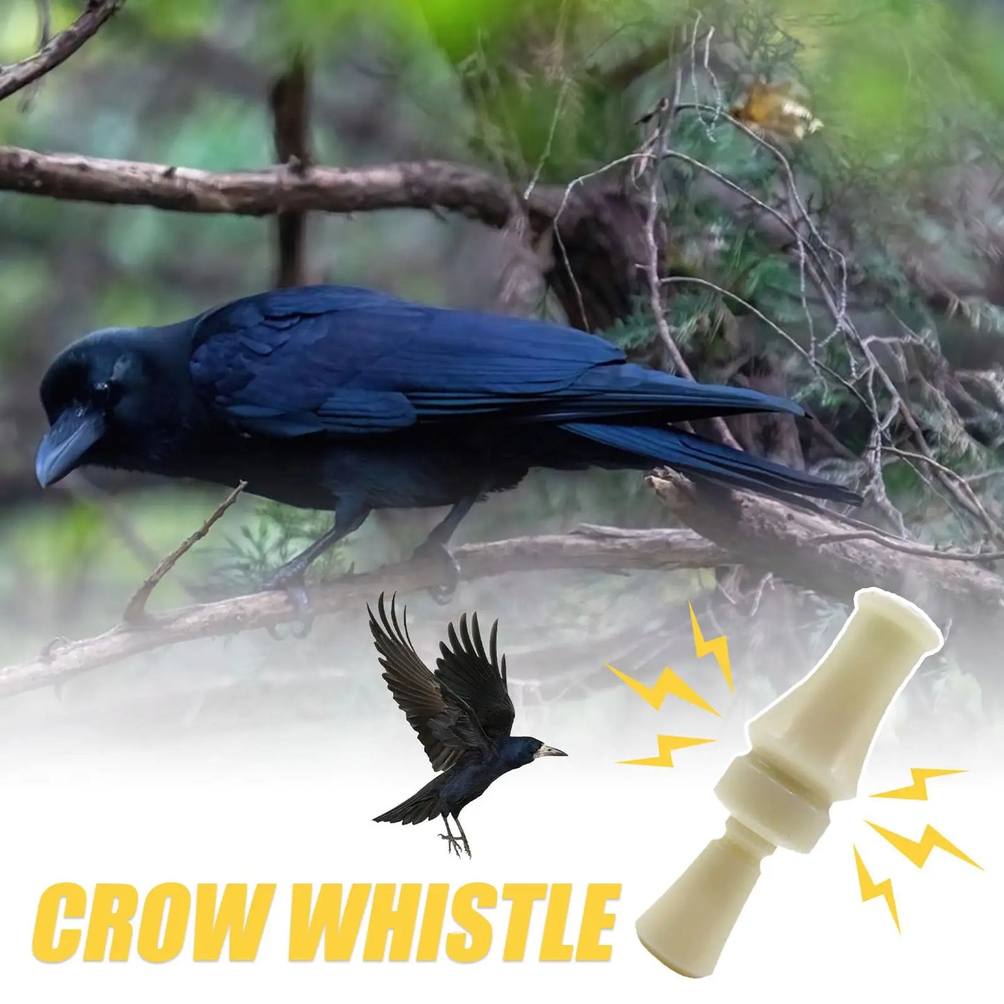 Handheld Crow Call Hunting Whistle Crow Attracting Whistle Animal Calls Bird Whistle Realistic Sounds for Hunting Decoying
