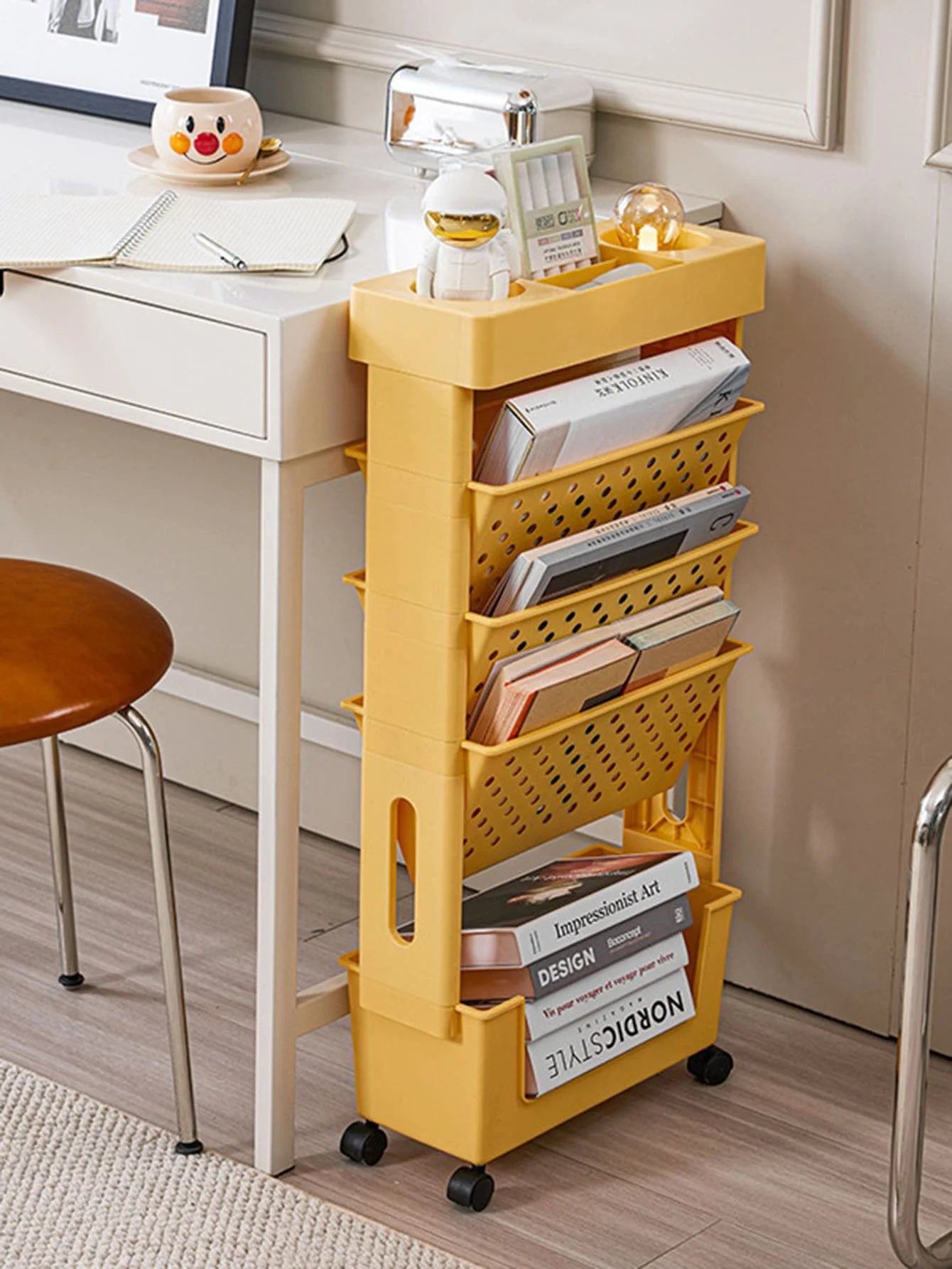 new model Storage Rack Bookshelf Table Simple Multi-Layer Bookshelf Convenient Children's Room Organizer Space-Saving Design