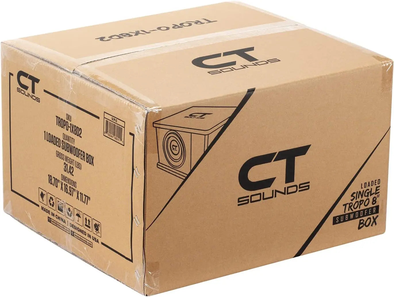Single 8” 800W Loaded Tropo Series Ported Car Subwoofer Box - TROPO-1X8D2