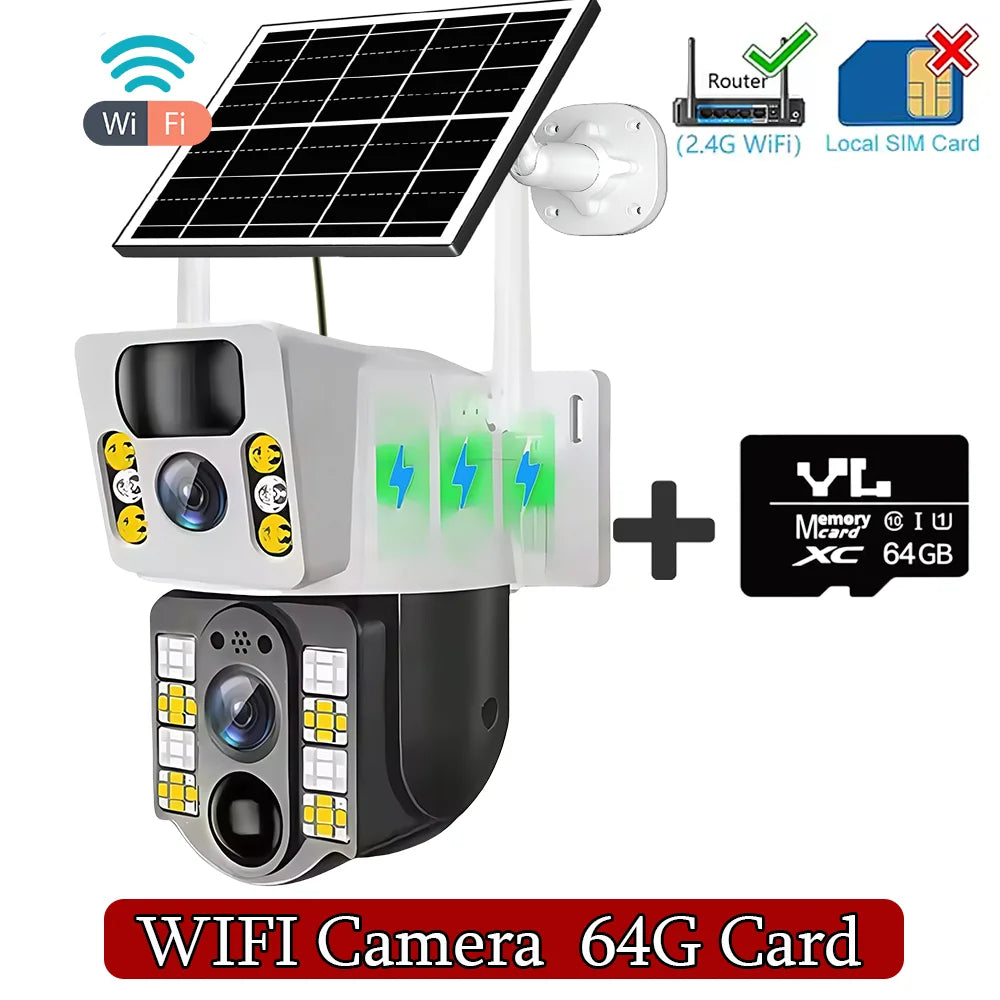 8MP 4K Smart Home Security Camera HD Solar Camera CCTV Video Surveillance Waterproof Human Detection 2 Way Audio IP WIFI Cameras