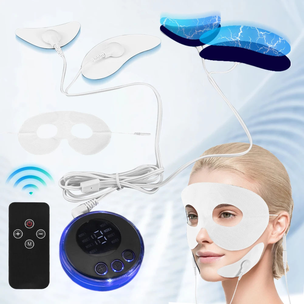 EMS Facial Massager Current Muscle Stimulator 8 Modes 19 Levels Facial Lifting Device Face Tightening Tool for Neck Face