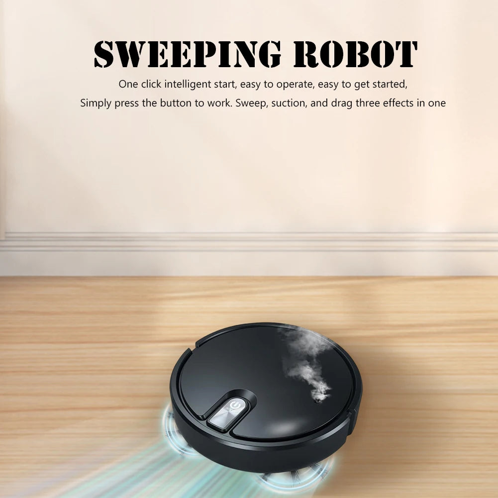 Smart Sweeping Robot 3-in-1 Automatic Vacuum Cleaner 1200 MAh Rechargable Cleaning Machine Low Noise Household Electronics