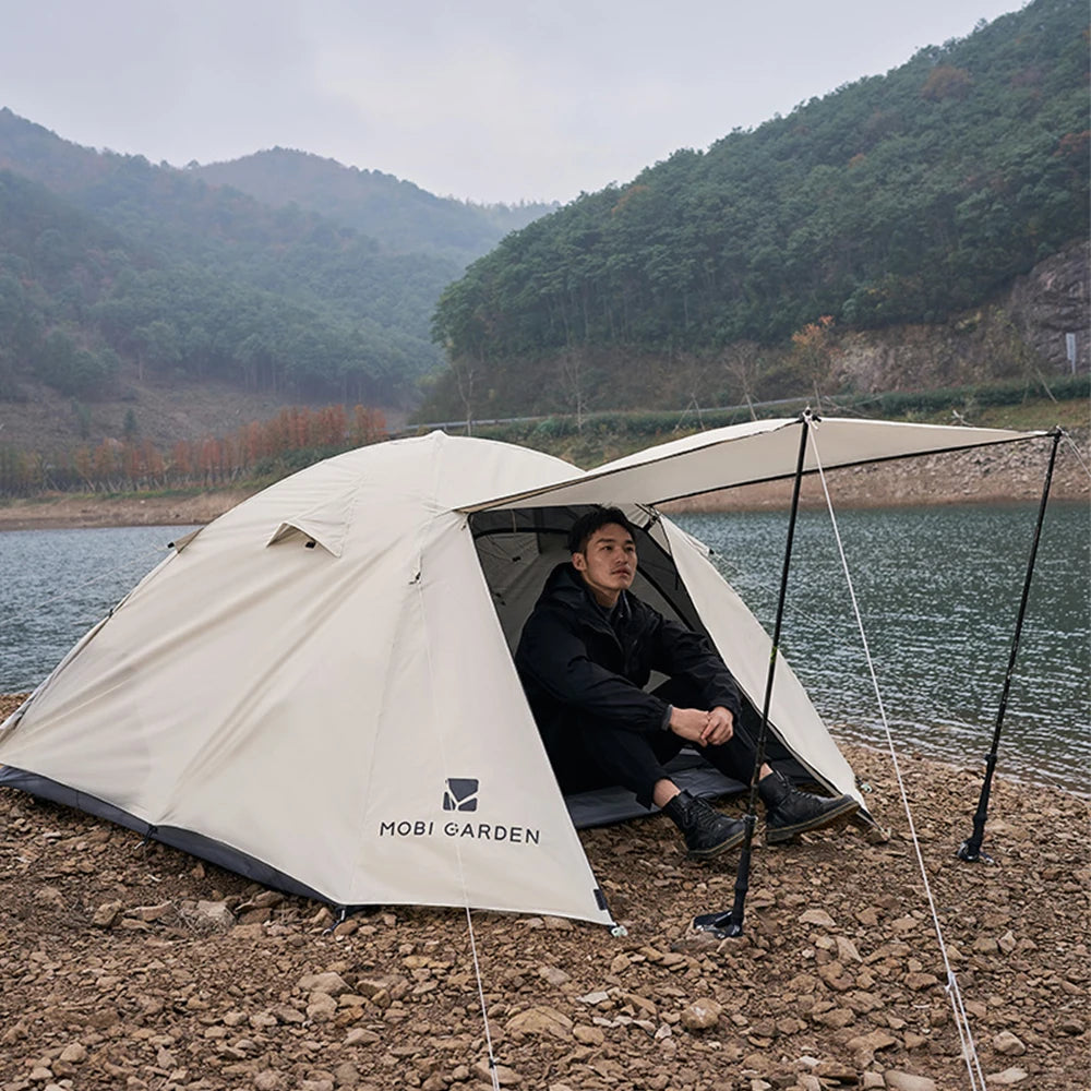 MOBI GARDEN Camping Backpacking Tent Waterproof Rainproof Hiking Silver Coated Sun Protection Easy Set Up