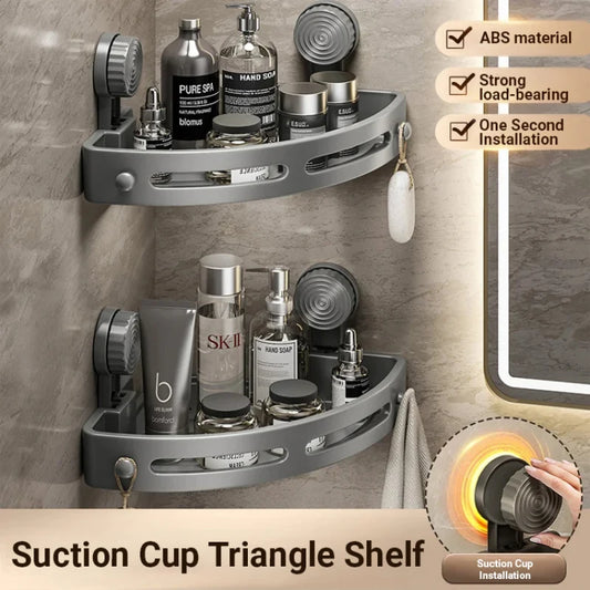 Bathroom ABS Storage rack With Suction Cup Corner Shelf No punching Shower Rack Wall Shampoo Holder Bathroom Organizer