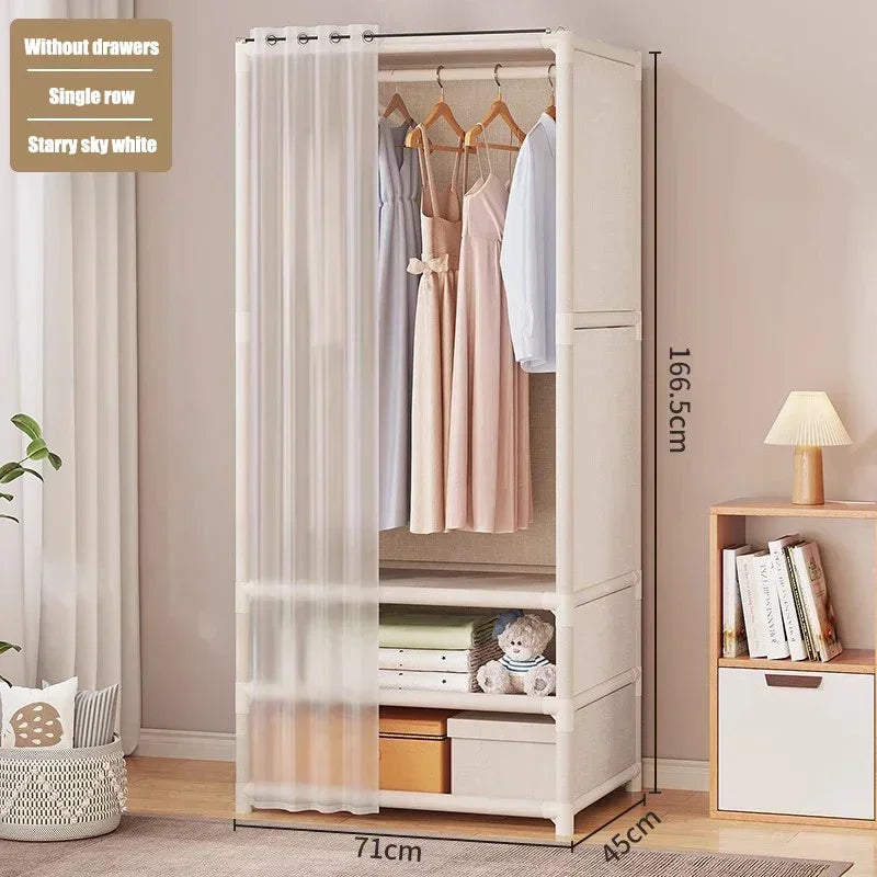 Bedroom Wardrobe Assembling A Dust-proof Large Capacity Wardrobe Strong Load-bearing Capacity Blankets Clothes Storage Cabinet