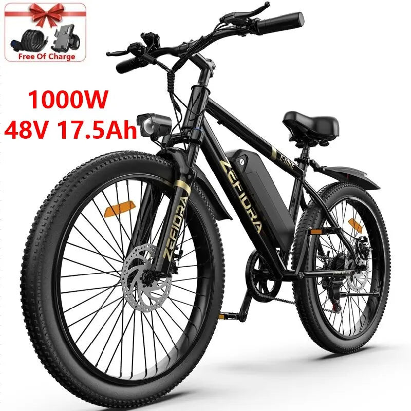 Zefiora M10 26 29er Mountain Bikes,48v Aluminum Alloy 1000w Motor Ebike, Adjustable Brake Seat,for Cycling Electric Bicycle
