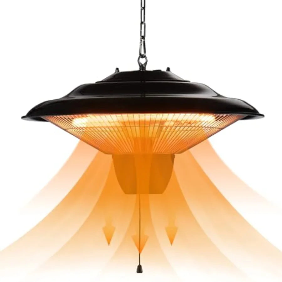 Outdoor Heaters for Patio 1500W Infrared Electric Patio Heater for Ceiling/Garage Use Hanging Patio Heater with Adjustable Chai