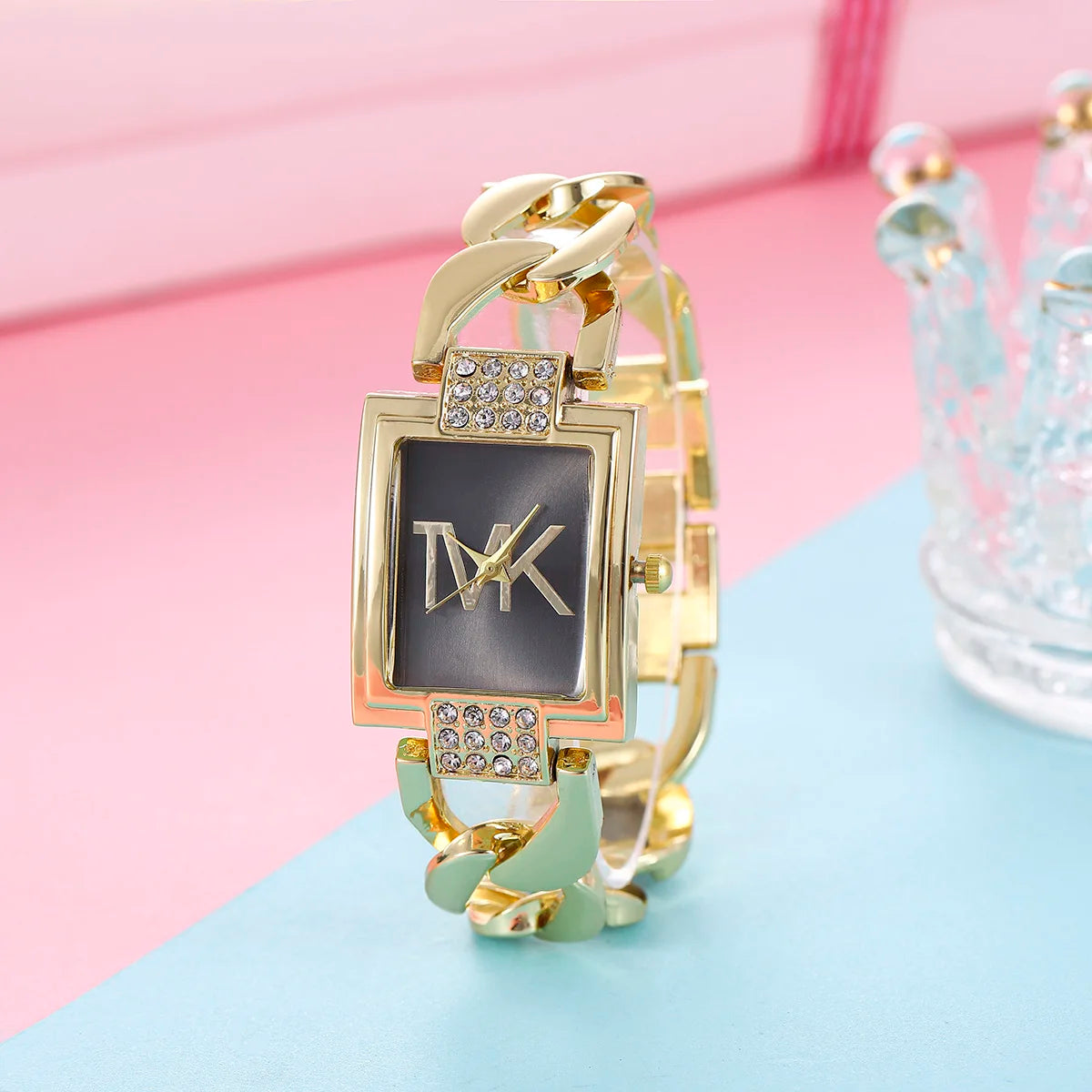 Fashion Square Dial Stainless Steel Strap Women's Bracelet Quartz Watch