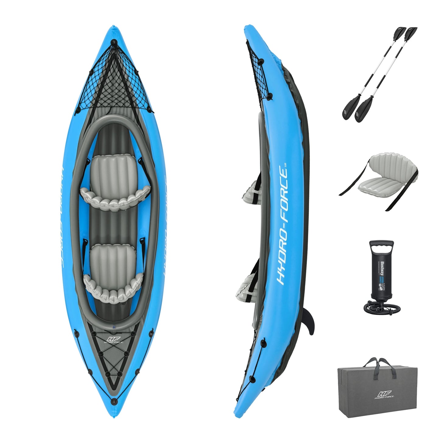 65131 size 3.31 m x 88 cm Hydro-Force X2 Kayak Folding Portable Inflatable Two-Person Kayak Set rowing Fishing boat