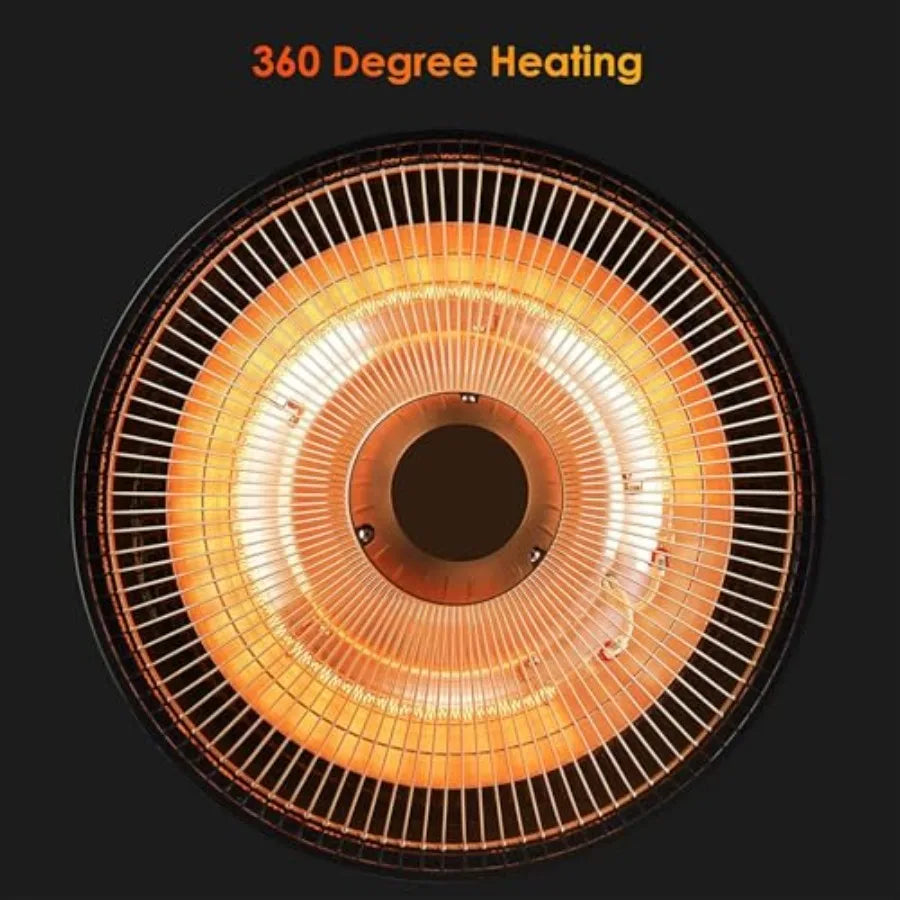 Outdoor Heaters for Patio 1500W Infrared Electric Patio Heater for Ceiling/Garage Use Hanging Patio Heater with Adjustable Chai