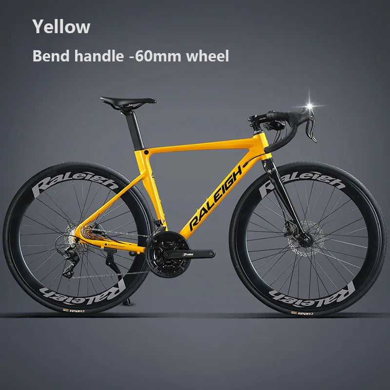 Aluminum Alloy Gravel Bike Road Bicycle.700C Racing Road Bike,40/60mm 16/18/24/27 Speed,Road Cycling Bicycle for Student Adult
