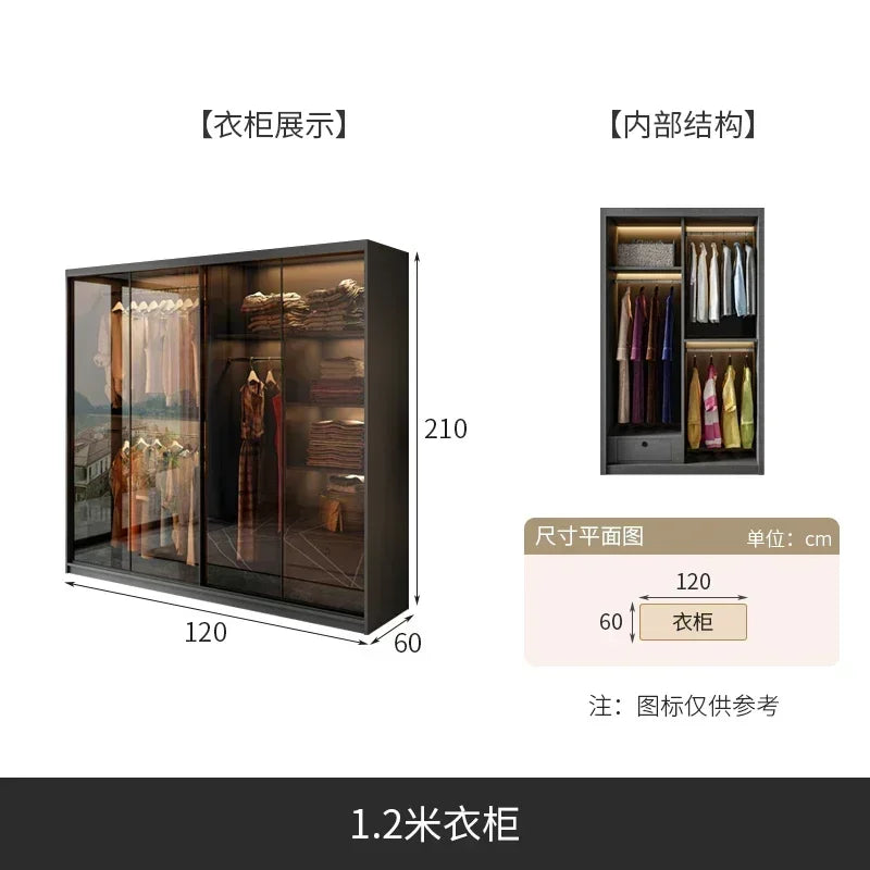 Mirror Cabinets Wardrobe Storage Cupboard Display Desk Clothes Closet Filing Shelves Simple Makeup Cube Ropero Salon Furniture