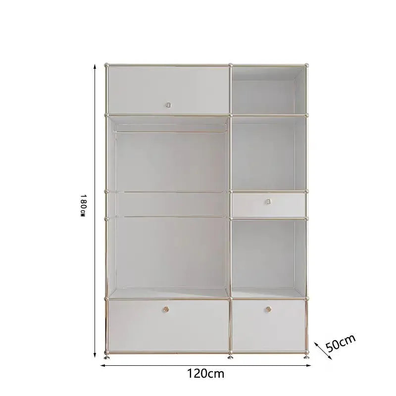 Modern USM Module Wardrobe Floor Coat Rack Household Small Apartment Stainless Steel Hanger Bedroom Storage Cabinet Closet