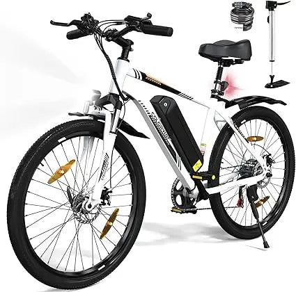 Bicicleta Eléctrica para Adultos, Bicicleta de Montaña de 26", EBike de Paseo con Batería Extraíble de 36V 15Ah, Pantalla LCD, D
