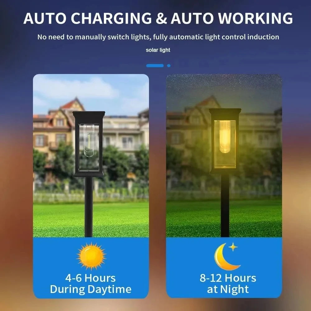 Waterproof LED Solar Lights for Garden Yard Driveway - Automatic Pathway Lighting Outdoor Landscape Lighting Auto On/Off at Dusk