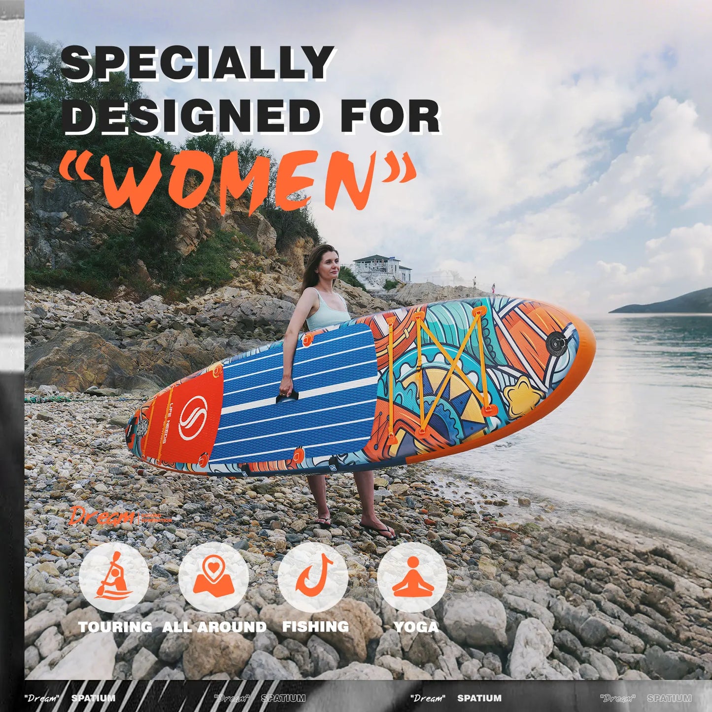 Spatium 350cm Inflatable Surfboard SUP Paddle Board Surfing Fishing Accessories SUP Inflatable Stand Up Paddle Board Set