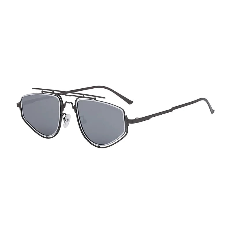 Trendy Gothic Steampunk Square Sunglasses for Men Futuristic Punk Eyewear Metal Frame Drving Shades UV400 Protection Sun Glasses