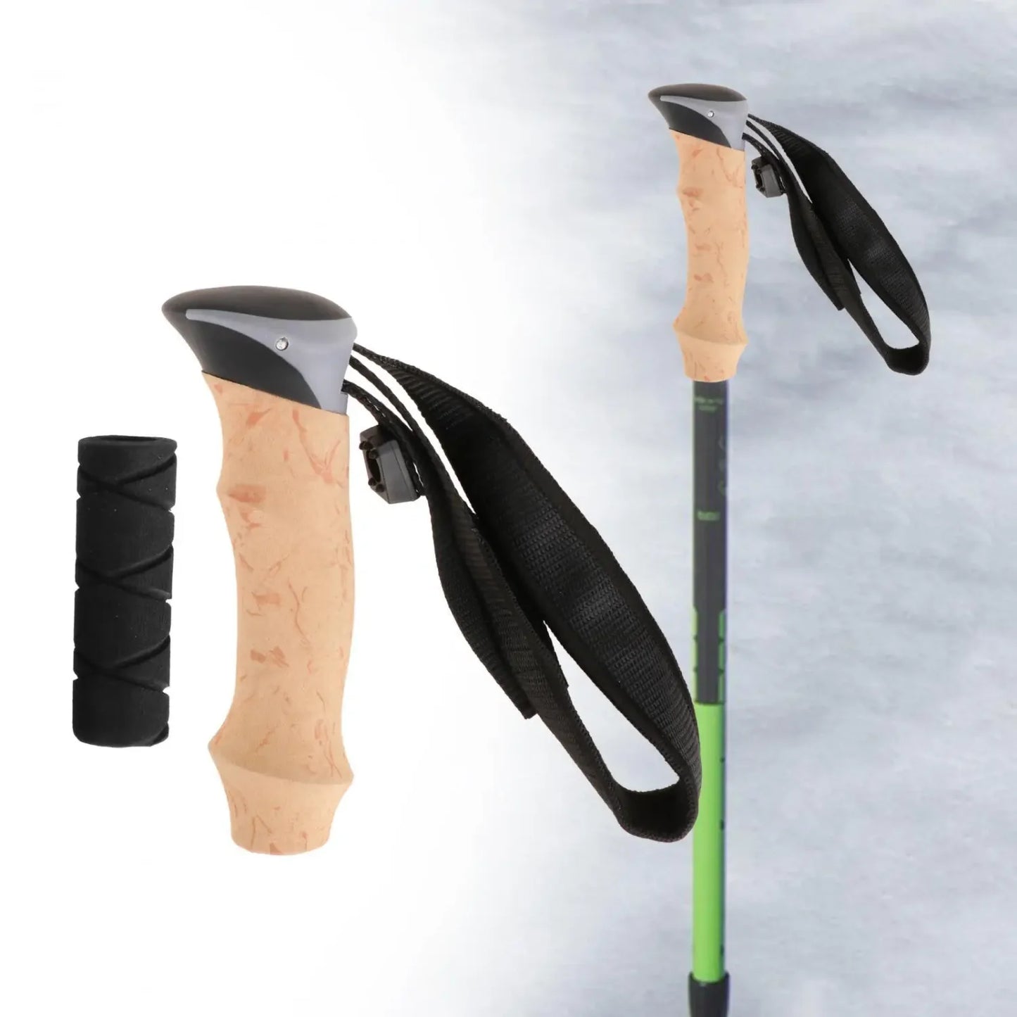 Trekking Pole Handle Walking Cane Grip Anti Slip Portable Walking Stick, Handle