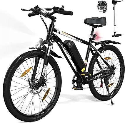 Bicicleta Eléctrica para Adultos, Bicicleta de Montaña de 26", EBike de Paseo con Batería Extraíble de 36V 15Ah, Pantalla LCD, D