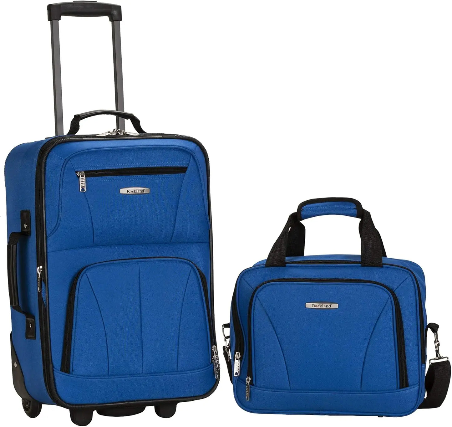Rockland Fashion Softside Upright Luggage Set, Expandable, Pink Dots, 2-Piece (14/19)