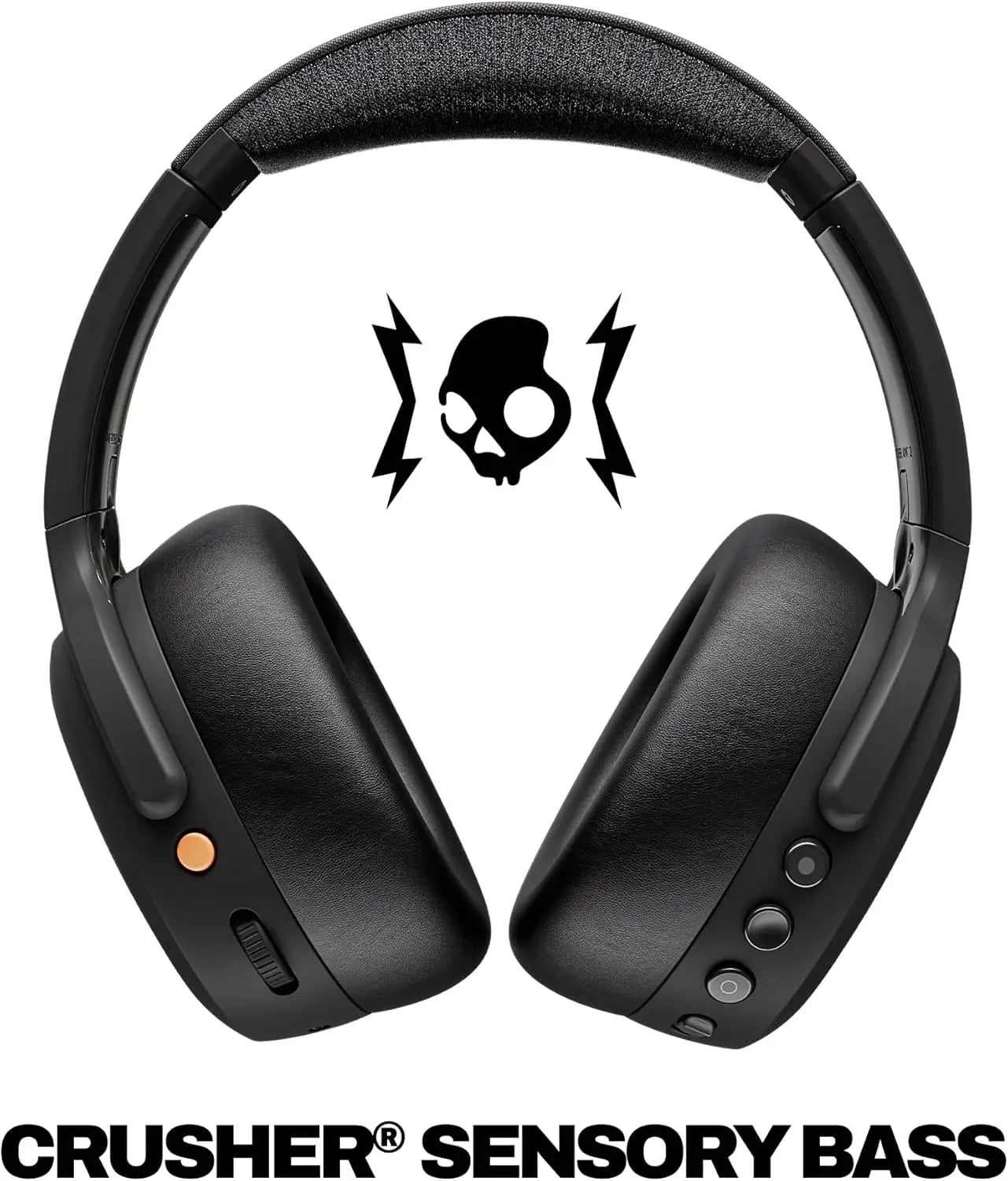 Wireless Over-Ear Bluetooth Headphones with ANC, 60H Battery, Multi-Sensory Bass, USB-C Cable - True Black