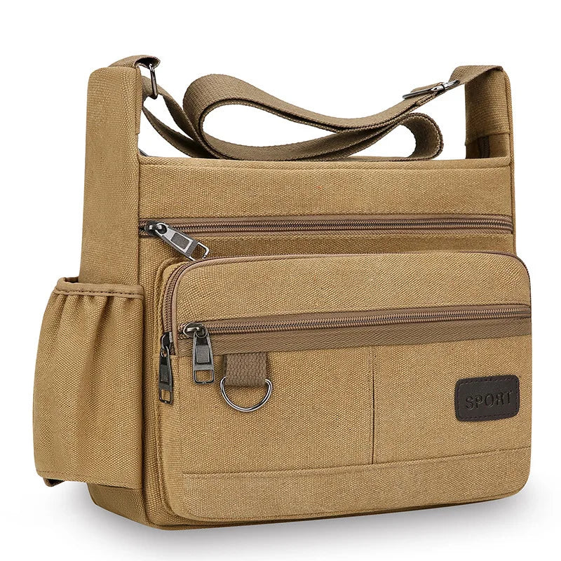Men Canvas Shoulder Bags Casual Tote Travel Men's Crossbody Bag Luxury Messenger Bags Fashion High Quality Handbag