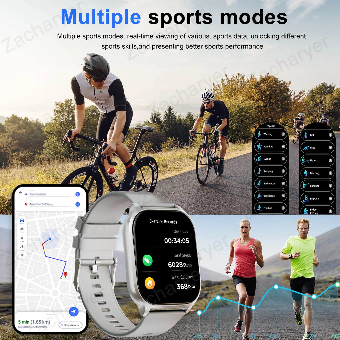 HOT New full touch screen smart watch, multifunctional smart sports watch, can answer and make calls, and has message reminders