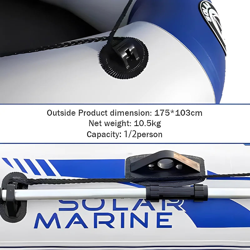 7.5FT 2.3M PVC 2-3 People Innflatable Fishing Boat Racing Boats Kayak Water-skiing Canoe IB SOLAR MARINE Wooden Floor Accessory
