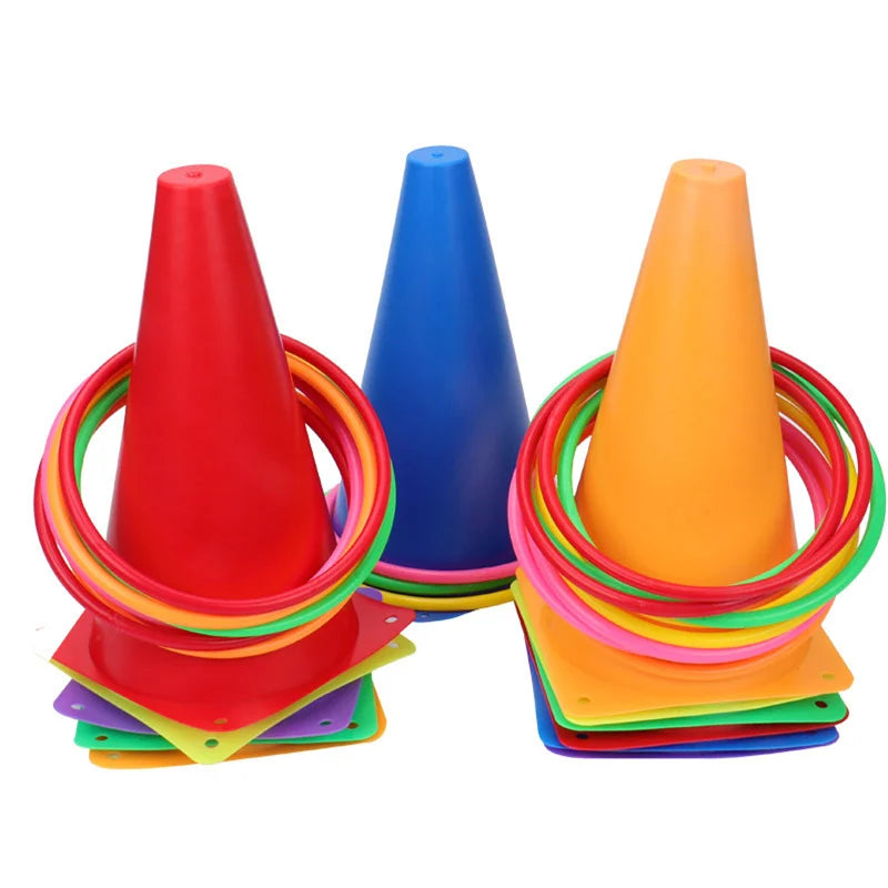 5 Logo Buckets Throwing Rings Cones Parent-child Interactive Sensory Training Indoor And Outdoor Games Children's Toys
