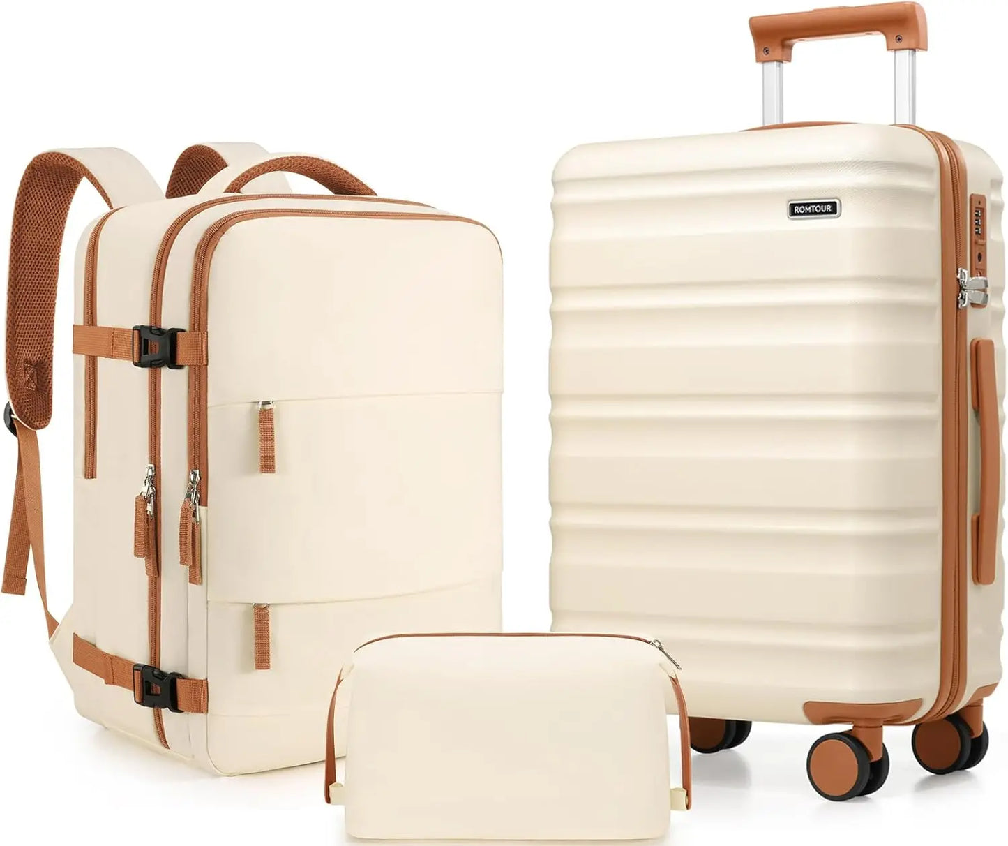 Suitcase Set 3 Piece, 20 IN Carry On Luggage with PC Hard Shell, TSA Lock Spinner Wheels Extension Handle Suitcase Set