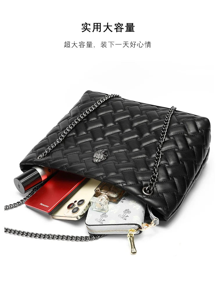 2024 Fashion Women's Bag Diamond Quilted Chain Shoulder Bag Crossbody Bag Eagle Head Tote