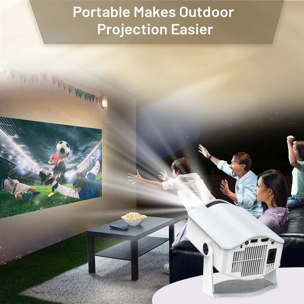Projector Home Cinema Outdoor Projetor HM400pro VS HY300 PRO 4K Android 11 Dual Wifi6 200ANSI Allwinner H713 BT5.0 1280*720P