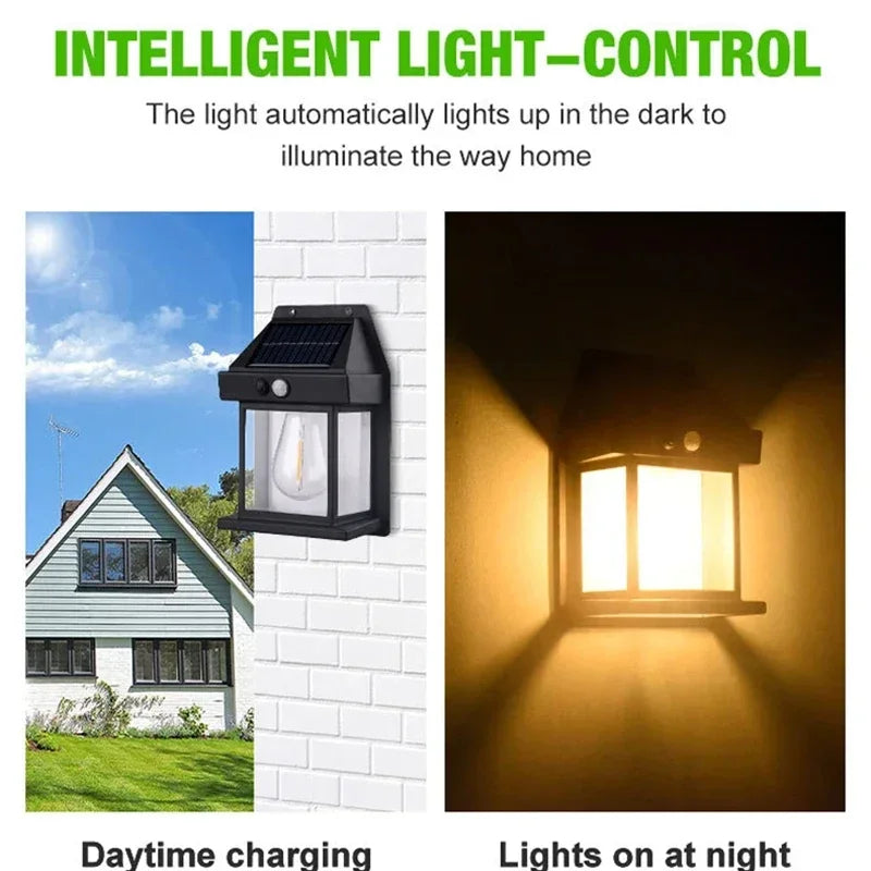 4PCS Solar Wall Street Lamp Waterproof Warm Light With Sensor Garden Decoration Solar Powered Led Outdoor Lighting Country House