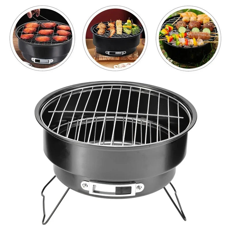 Portable Stainless Steel Barbecue Grill for Outdoor Cooking, Camping, Picnic and Kitchen Dining BBQ Tools