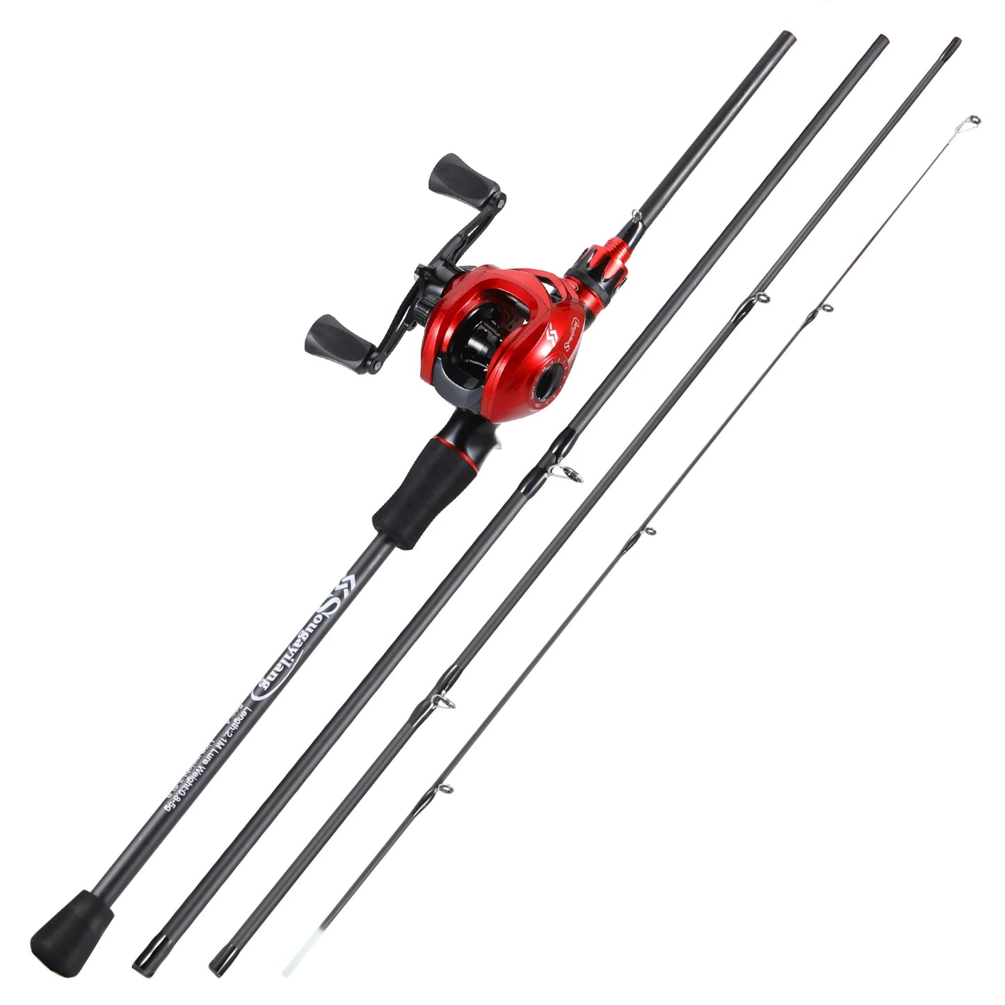 Sougayilang Premium Fishing Reel Rod Set Lightweight Carbon Rod with EVA Handle 7.2:1 Gear Ratio 18+1BB Reel with Fish Line Gift