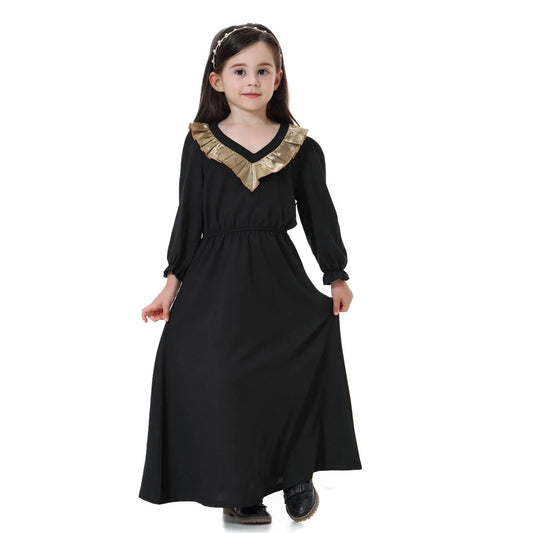 Muslim Children Abaya Girls Long Prayer Robe Gowns Kids Dress Kimono Ramadan Middle East Moroccan Arab Caftan Islamic Clothing