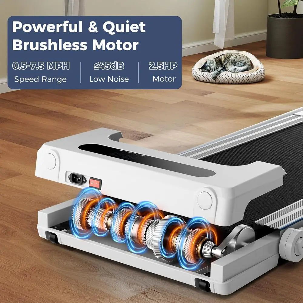 3-in-1 Under Desk Treadmill with Removable Desk, Remote, and 12 Workout Programs