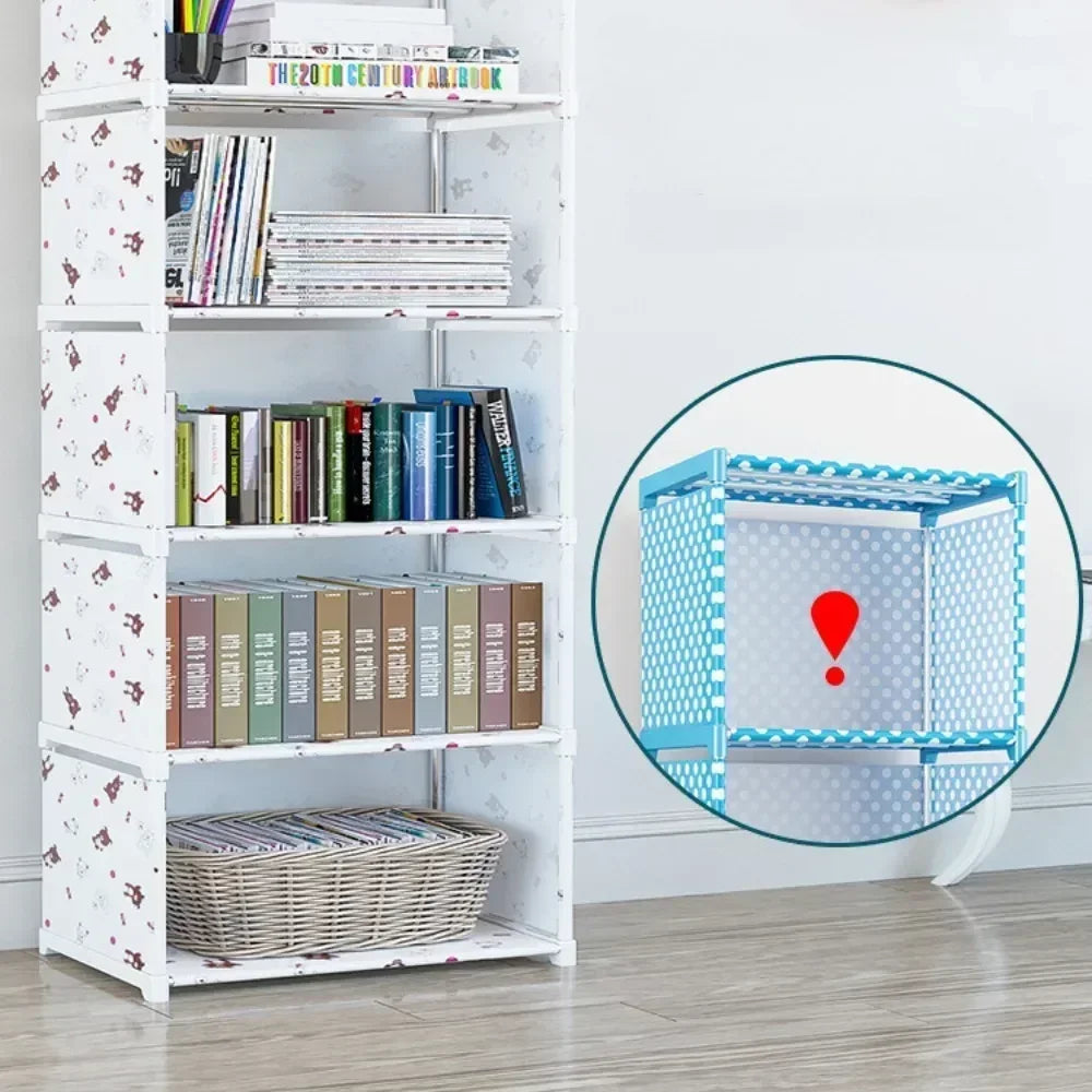 Simple Bookshelf Storage Rack Floor Standing Desk Bookshelf Simple Modern Student Storage Rack Storage Combination Cabinet