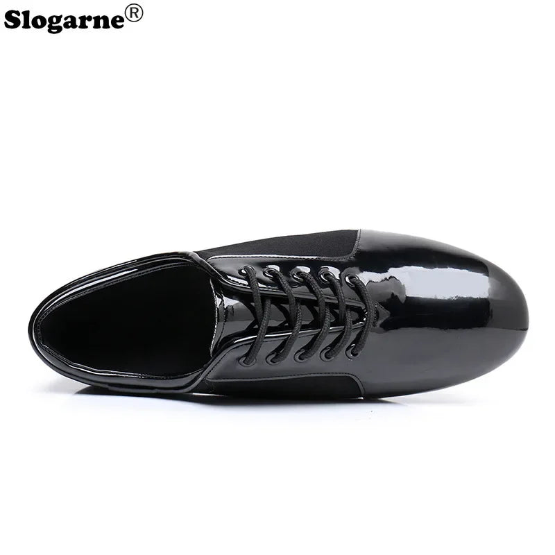 2025 Men New Modern Dance Shoes  2.5cm Heels Male Oxford Fabric Latin Shoes Breathable Soft Boys Social Ballroom Dance Footwear