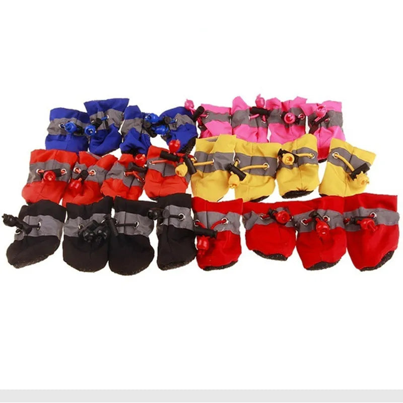 4 PCS set Of Waterproof Pet Dog Shoes, Anti Slip Soft Soled Rain Boots, Kitten Dog Shoes, Puppy Pet Boots, Pet Paw Accessorie