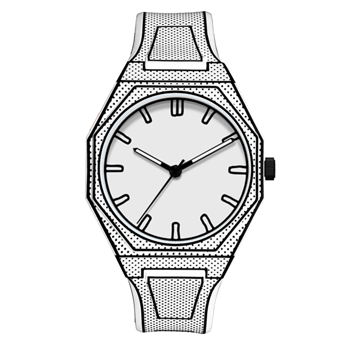 Hot Sale Silicone Comic Design Quartz Watch Classic Anime Lines Men Watches Watch Strap Sport Watches Man AAA Plastic Clock